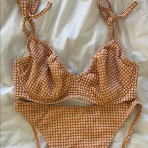 Orange Checkered Bikini Set from Abercrombie